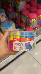 กบเหลาดินสอสีนีออน Deli 0531 คละสีสด ที่เหลาดินสอ (กระป๋อง 48 ชิ้น)