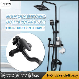 NOBIZZI Shower Set With Faucet 4 in 1 all Stainless Steel Square Bathroom Shower Multi-Gear adjustable 2 way Hot and Cold Shower Set For Water Heater