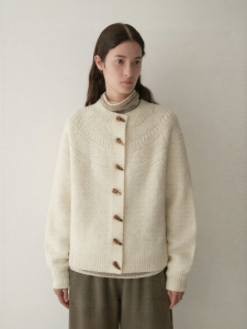 INSIS FEMME | Machine Washable Merino Wool Winter Solid Textured Knitted Cardigan
