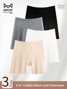 Miiow | Cat Woman Thin Womens Base Layer Pants Summer New Anti-Light Underwear Two-In-One Tummy Control Butt Lifting Safety Pants
