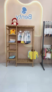 Bộ cộc tay cài vai in hươu BENTY BT003 chất vải co giãn 4 chiều quần áo trẻ em mềm mịn cho bé