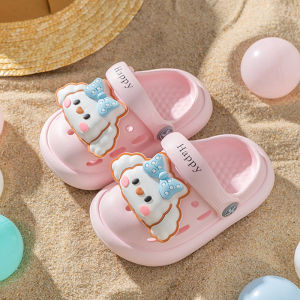 Baby Girls Summer EVA Material Slippers Home Anti-slip Walk Shoes Cute Cartoon Style Slip-On Kids Sandals for Growing Feet