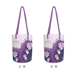 Large Capacity Canvas Bucket Bag Single Shoulder Commuter Bag Early Eight Working Hours Versatile Yutou Purple Bell Orchid