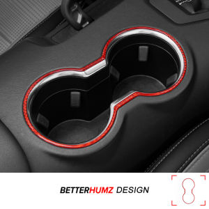 Carbon Fiber Center Console Water Cup Frame Cover Trim Sticker Tuning For Ford Mustang GT 2024 2025 Car Interior Accessories