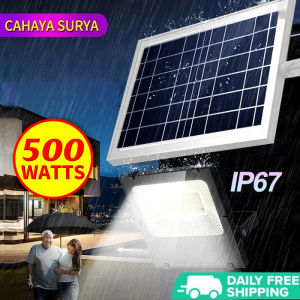 Lampu tenaga surya otomatis outdoor lampu Solar Light LED 40W 60W 100W 200W 300W 500W Sensor cahaya IP67 tahan air Mendukung COD Cangkang aluminium dengan pembuangan panas yang baik dan konfigurasi tinggi