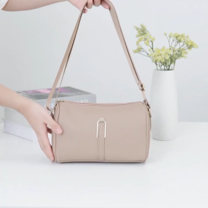 SPS BAGS#1609 Fashionable cylinder-shaped PU leather crossbody or shoulder bag for Women with small functional shape suitable for everyday use.