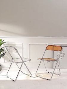 เก้าอี้ใส เก้าอี้คริสตัล สไตล์มินิมอล เก้าอี้สุดฮิต ฮิตในหมู่เน็ตไอดอล พับได้ ซึ่งเป็นสินค้าใหม่ วัสดุอะคริลิก