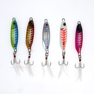 5pcs Metal Jig Fishing Lure 30G 40G 60G Slow Sinking Jigging Spoon Trolling Artificial Hard Bait for Long Casting Mackerel Cod