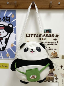 Cute Panda Cartoon Crossbody Bag Single Shoulder Bag for Girls Mobile Phone Bag Fashionable 2024 New Style Nylon Fabric