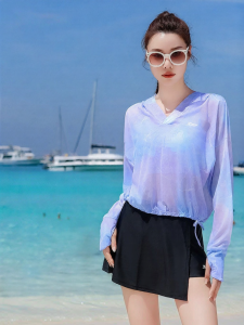 XTEP | Slimming Womens Long Sleeve Swimsuit Set for Beach Vacation