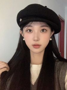 New Arrival Fashion All-Matching Peaked Cap Beret Children Fall and Winter Heattech Western Style Newsboy Cap Travel Elegant Pumpkin Hat