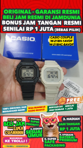 JAM TANGAN COUPLE ORIGINAL CASIO W 218H 1A WITH CASIO W 218HC 8A STANDARD - Hitam Dan Putih - Resin - Jamdunia / Jam dunia JD18 + JAM COUPLE ORIGINAL CASIO W-218H-1A WITH CASIO W-218HC-8A JAM TANGAN PASANGAN CASIO ORIGINAL