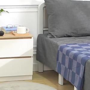 ViRYN 40cm Simple Modern 2 Drawers Bedside Table Small Storage Dresser Bedside Cabinet For Bedroom