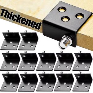 Feelife 10/2Pcs Concealed Hinges Invisible Cabinet Up and Down Door Pivot CT Corner Codes Hanging Tile Bracket for Wood Panel Cupboard