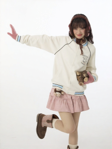 Gbiaior | Printed Patchwork Baseball Jacket Single Breasted