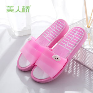 รองเท้าแตะแบบสวมสำหรับใส่ในบ้าน เหมาะกับฤดูร้อน พื้นกันลื่น กันน้ำ รองเท้าแตะแบบสวมสบายสำหรับผู้หญิง รองเท้าแตะแบบสวมสไตล์หวาน