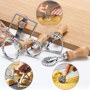 Stainless Steel Ravioli Maker Mold Tool Ravioli Stamp Set Pastry Wheel Set Cookies Cutter Set Pasta Press Kitchen Attachment Kit