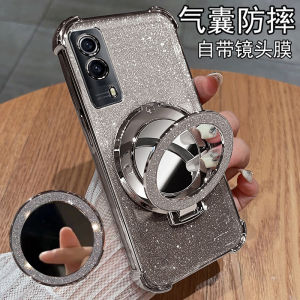 Vivo Y53s T2 Edition Silicone Phone Case Full Cover with Stand Womens Style Anti-Fall High Aesthetic Value Soft Vivi Design