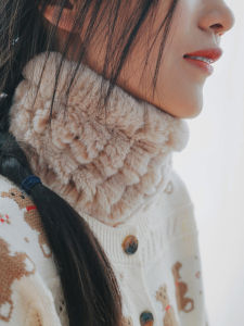Yupifang Hand-Woven Womens Winter Real Rex Rabbit Hair