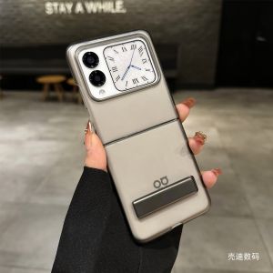 Huawei Nova Flip Foldable Screen Phone Case Ultra-Thin Transparent Matte Grey Full Cover Protective Shell for Men And Women