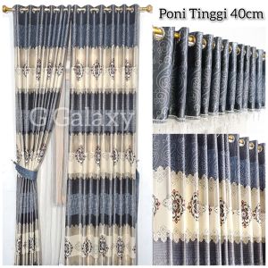 Gorden blackout import tebal model smokring 6 gelombang tinggi 230cm