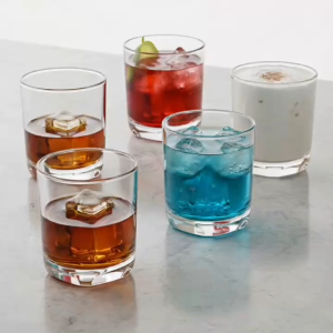 Combo 12 Ly Thủy Tinh Slice Đáy Cạnh 200ml - Cốc Thuy Tinh Uống Nước Decor Sang Trọng