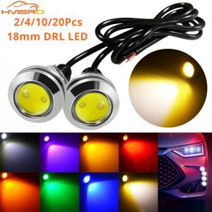 2/4/10x Car Led Daytime Running Light DRL 18mm Day Eagle Eye Lamps Backup Reversing Parking Signal Waterproof Headlight Fog Bulb