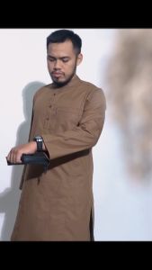 KHOIRUMMAH Koko Kurta Khaidar Set - Baju Pria Dewasa Lengan Panjang - Koko Kurta Polos - White