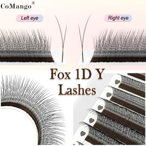 CoMango Fox Eye 1D 2D Y Lash Extensions Super Soft 2d Eyelashes C/D/LC Premade Fan Technical Fibers Free Shipping