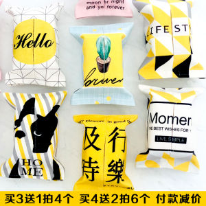 Creative Japanese Style Cotton Linen Tissue Box Drawstring Paper Towel Bag Fabric Art Napkin Holder Car Mounted Tissue Box