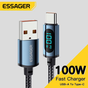 Essager 7A 100W USB to Type C Cable Digital Display QC PD Fast Charger Cable For Samsung Realme