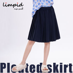 Long Pleated Skirt for Girls Spring Summer Autumn Winter School Style Short Skirt Childrens Clothing Polyester Viscose Blend