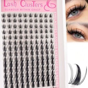 140 Chiếc Lông Mi Giả 8-18mm Kiểu Tự Nhiên Dày Cong Phân Đoạn Dễ Sử Dụng Cho Người Mới Bắt Đầu Chất Liệu Cotton Đen