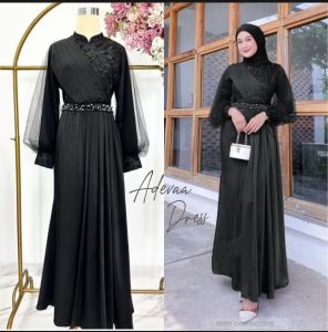 (ADA JUMB0) ADEVA Dres Brukat Tunangan Komdangan Terbaru Gamis Brukat Modern Baju Muslim Termurah Dress Adeva WidBatik