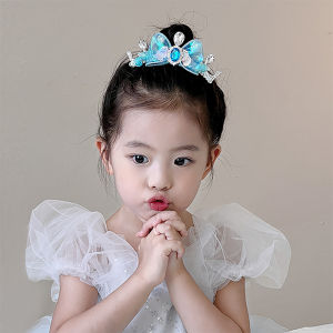 Princess Elsa Birthday Gift Child Crown Hair Accessory Little Girl Frozen Ice Princess Hair Comb Floral Crown Headwear