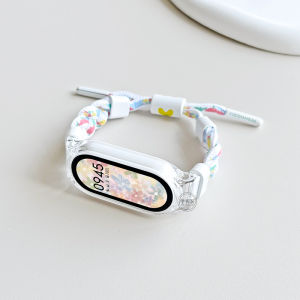 สายรัดข้อมือผ้าถักใหม่สำหรับ Xiaomi Band 9 สายรัดข้อมือกีฬาสำหรับผู้หญิง สายรัดข้อมือ NFC รุ่น 5/4/3 สายรัดข้อมือแบบถักใหม่สำหรับผู้หญิง