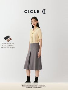 ICICLE | Autumn Wool Elastane Gabardine Midi Skirt