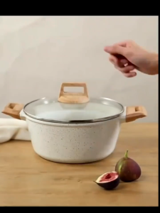 CHOVY 20/24/28CM Nonstick Stock Pot Soup PotGranite Cooking PotCasserole Dish with Lid Dutch Oven Cookware