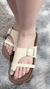 Dép xỏ ngón nữ sandal đi biển dép lê nữ da mềm đế cao su trống trơn trượt kèm ảnh thực