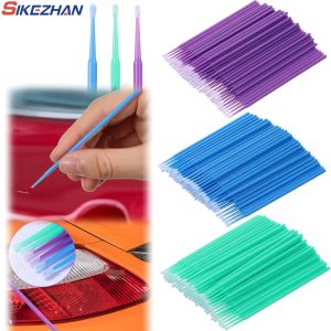 100pcs Paint Brushes Paint Touch-up Dentistry Pen Car Applicator Stick Once-only Use Automobile Pen Cleaning Stick Paint Brushes