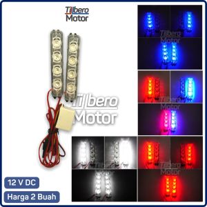 Lampu LED Strobo Kedip 4 Mata Terang 2 Mode Blitz Flash Variasi Motor Mobil