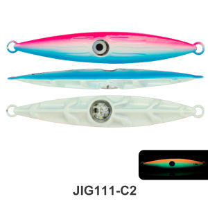 TEASER J111 Sea Fishing with Light Fast-Sinking Metal Jig for Cutlassfish UV Luminous Slow Jig Metal Lure for Boat Fishing