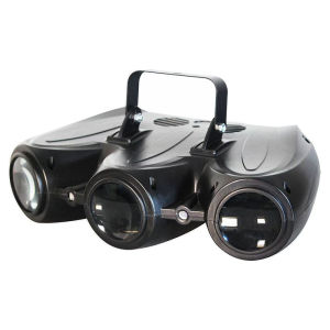 30W RGBW Colorful Pattern Stage Effect Light Sound Control Self-Propelled LED Three Head Airship Projector DJ Disco Party Lights