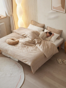 YUANSHI YUANSU | Modern Simple Oak Bed without Headboard