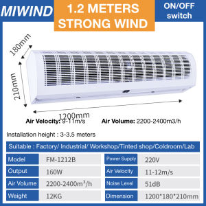 FREE DELIVERY 110W 1m 3.3FT AIR DOOR CURTAIN VENTILATOR BLOWER COOLING FAN AIR CONDITIONING COMMERCIAL machine air curtain wind blower fan copper turbine motor air speed 100cm flow low noise restaurant door entrance