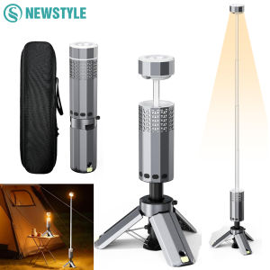 Outdoor Telescopic Camping Light Rechargeable Flashlight with Tripod Magnetic Lantern Emergency Light LED Work Light Tent Lamp