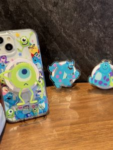 เคสโทรศัพท์มือถือแบบแขวนแม่เหล็กสำหรับ Apple iPhone 16 pro Max ดีไซน์การ์ตูน Big Eyes Monster ขอบนิ่ม ดีไซน์น่ารัก สไตล์อังกฤษ