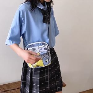 Tas Selempang Bag Wanita Korea Snoopy nylon poliester 1 kantong utama tutup resleting size 18cm