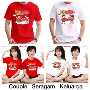 Kaos 17 Agustus 2025 Atasan Baju Kemerdekaan Seragam Ibu Ayah Anak