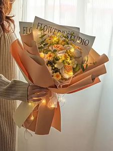 20 LEMBAR Kertas Buket Bunga Flower Wrapping Paper Motif Quotes KB6133